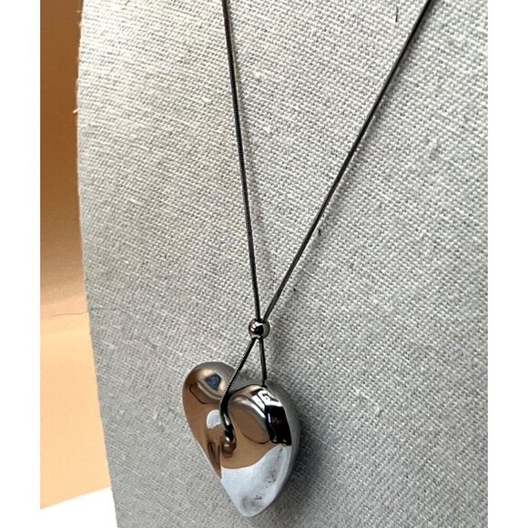 Breil Silver Tone Heart Pendant Necklace A96 - Picture 4 of 9